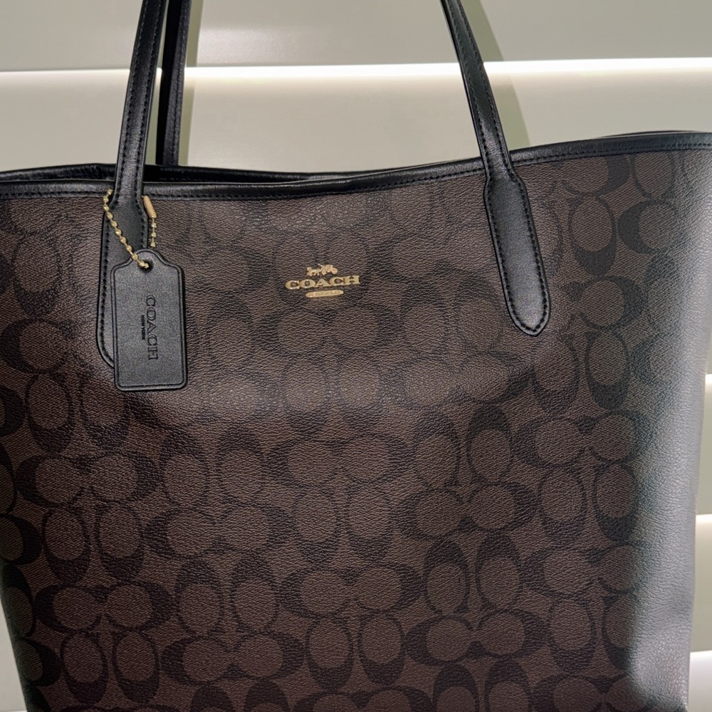 Coach Black and Brown Signature Tote